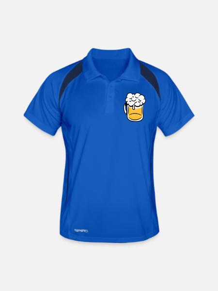 Poignée de boire de la bière - Polo respirant Homme - bleu roi/marine - Devant
