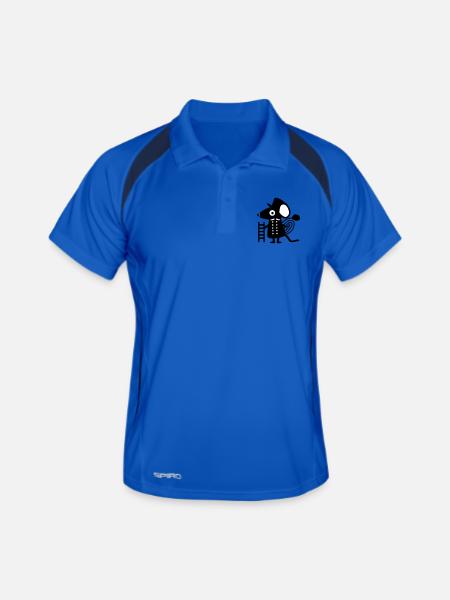 Maus als Schornsteinfeger - Männer Polo atmungsaktiv - Königsblau/Navy - Vorne