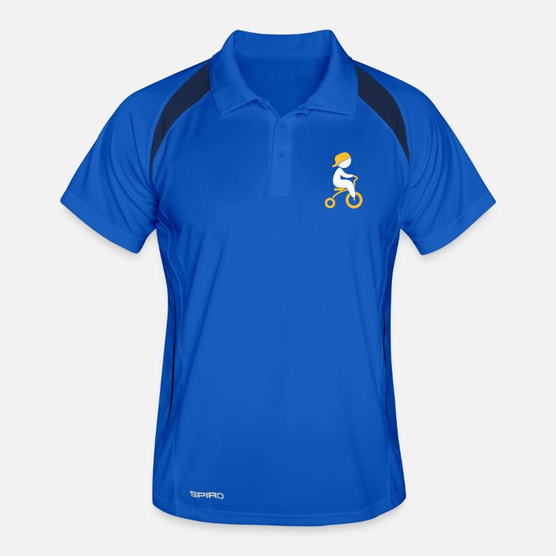 Boy Riding His Tricycle Men's Polo breathable