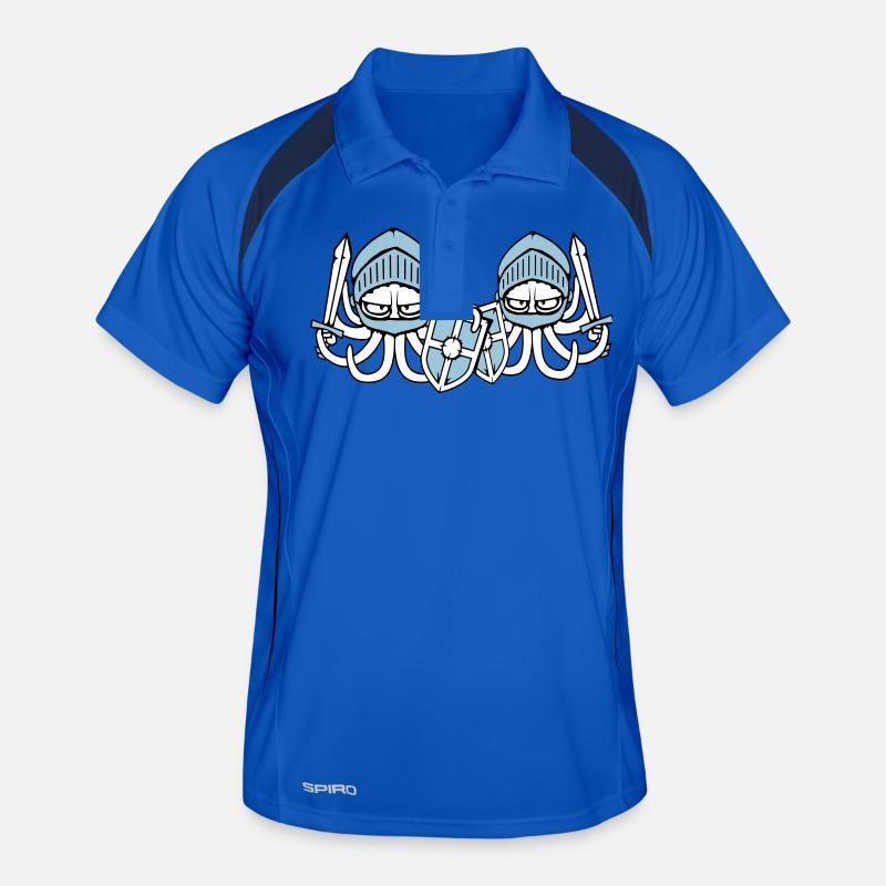2 Octopus Knight Team Épée bouclier médiéval Polo respirant Homme