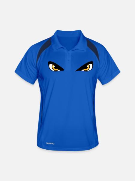 Augen gefährlich böse - Männer Polo atmungsaktiv - Königsblau/Navy - Vorne