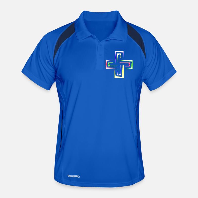 Neon Prism Frames Abstract Logo Men's Polo breathable