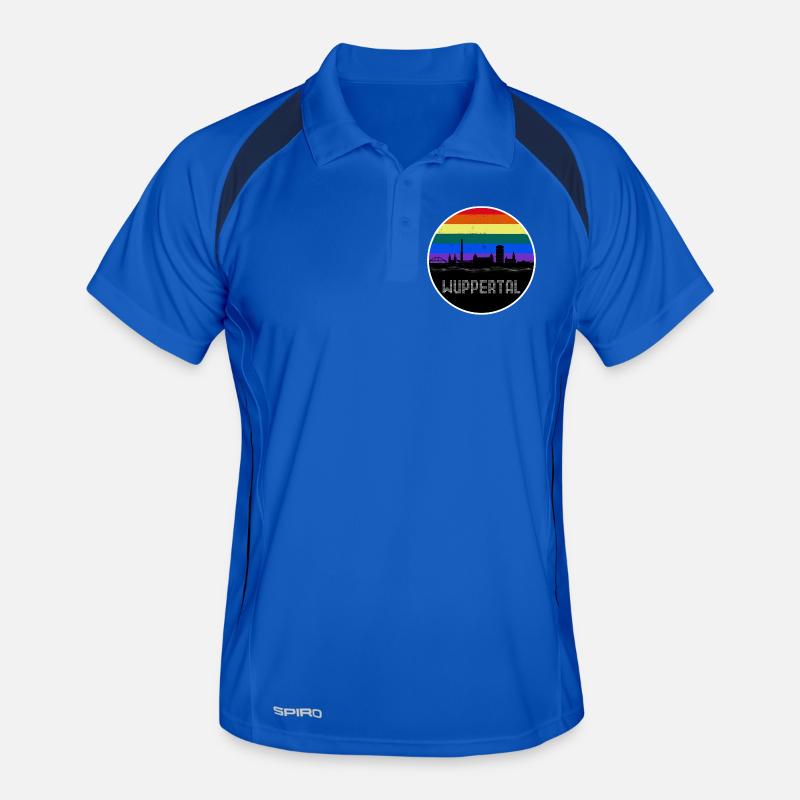 Wuppertal Skyline Regenbogen Männer Polo atmungsaktiv