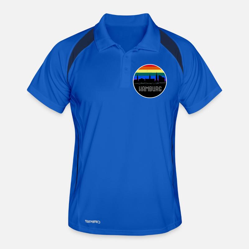 Hamburg Skyline Regenbogen Männer Polo atmungsaktiv