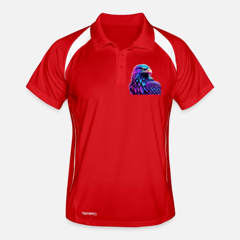 Glowing Eagle with Gradient Men's Polo breathable