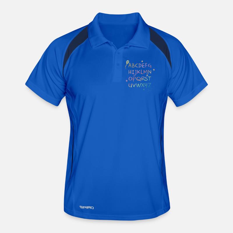 Rainbow Chalk Alphabet with Asterisks Men's Polo breathable