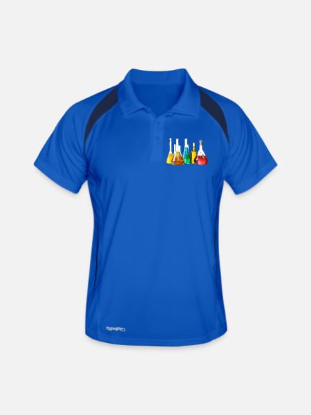Bunte Laborgläser Kollektion - Männer Polo atmungsaktiv - Königsblau/Navy - Vorne