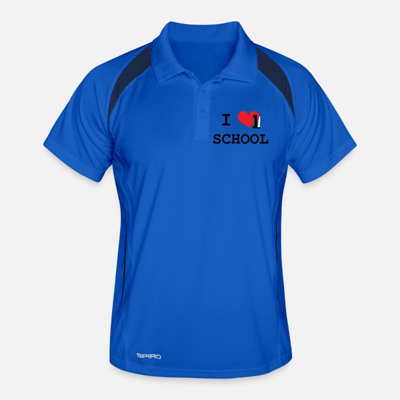 I Love School: Iconic Black Love School Pattern Men's Polo breathable