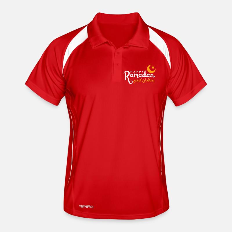 Ramadan Night Crescent Script Men's Polo breathable