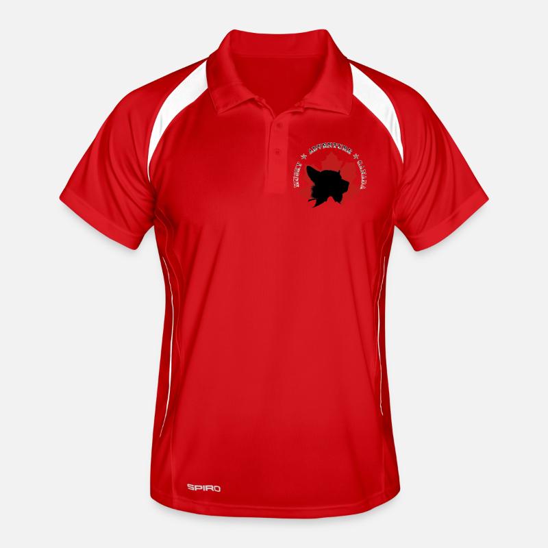 Chiens d'aventure sur Maple Leaf Canada Polo respirant Homme