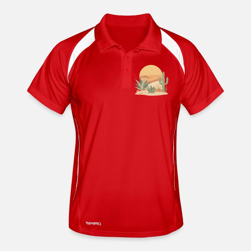 Cactus Boho Nature Polo respirant Homme