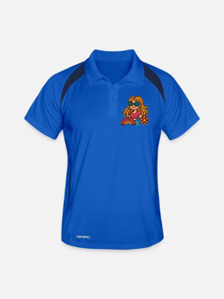 Retro Summer Girl - Flower Power Look - Männer Polo atmungsaktiv - Königsblau/Navy - Vorne