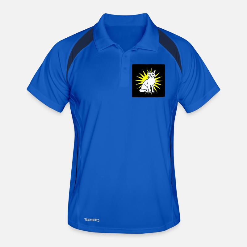 Chat cool dans le style pop art et punk rock Polo respirant Homme