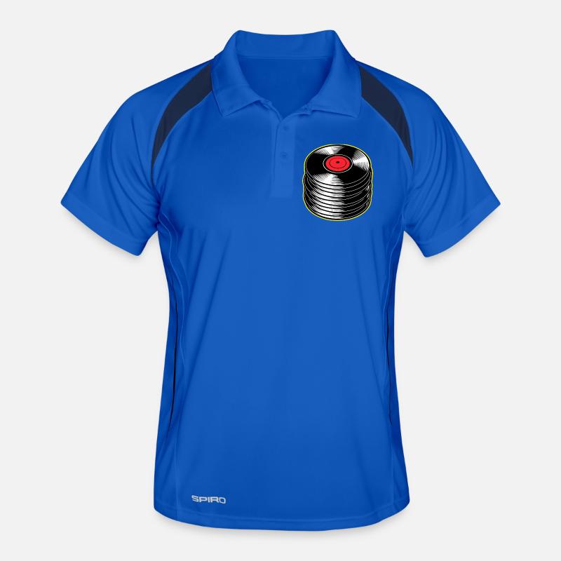 Stack d’albums vinyles - Polo respirant Homme - bleu roi/marine
