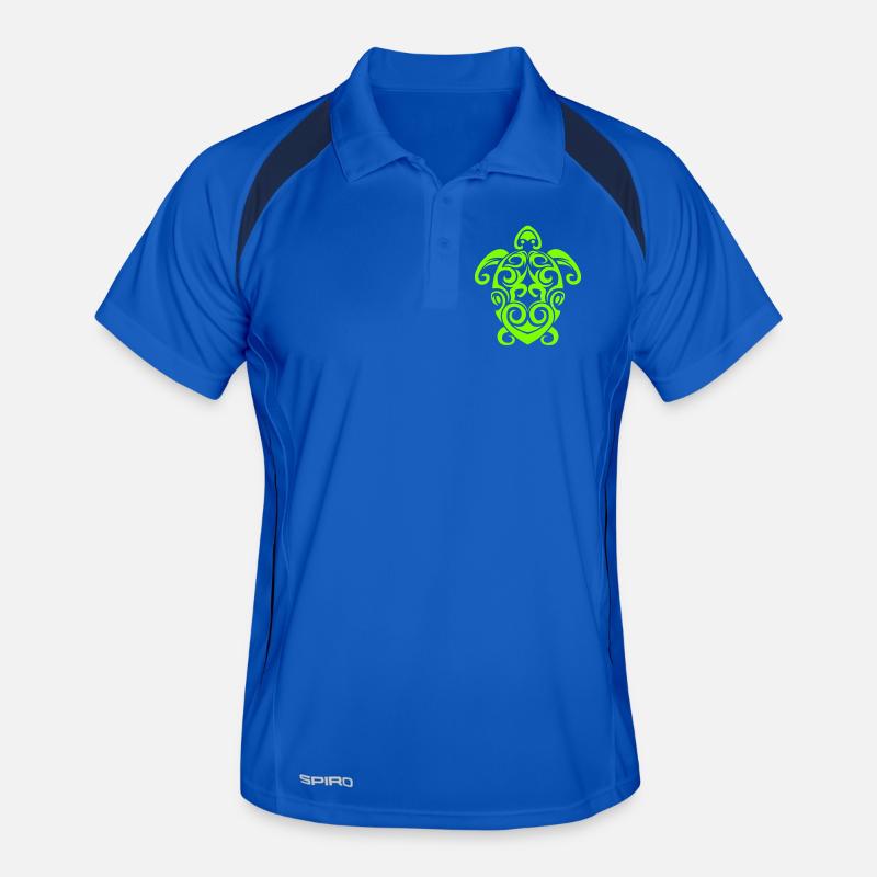 Glowing Turtle Tribal Pattern Men's Polo breathable