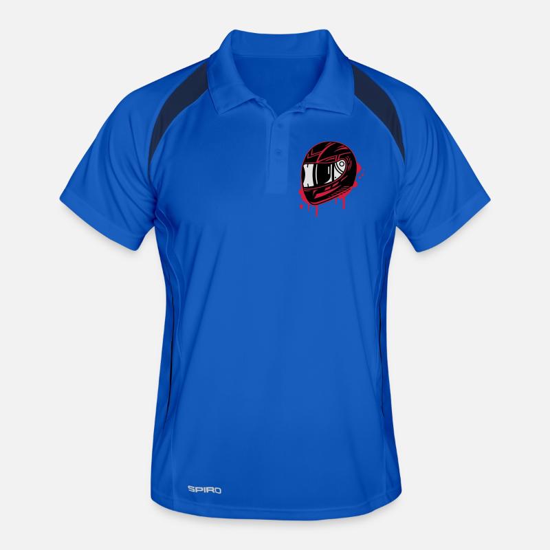 Motorcycle helmet graffiti Men's Polo breathable