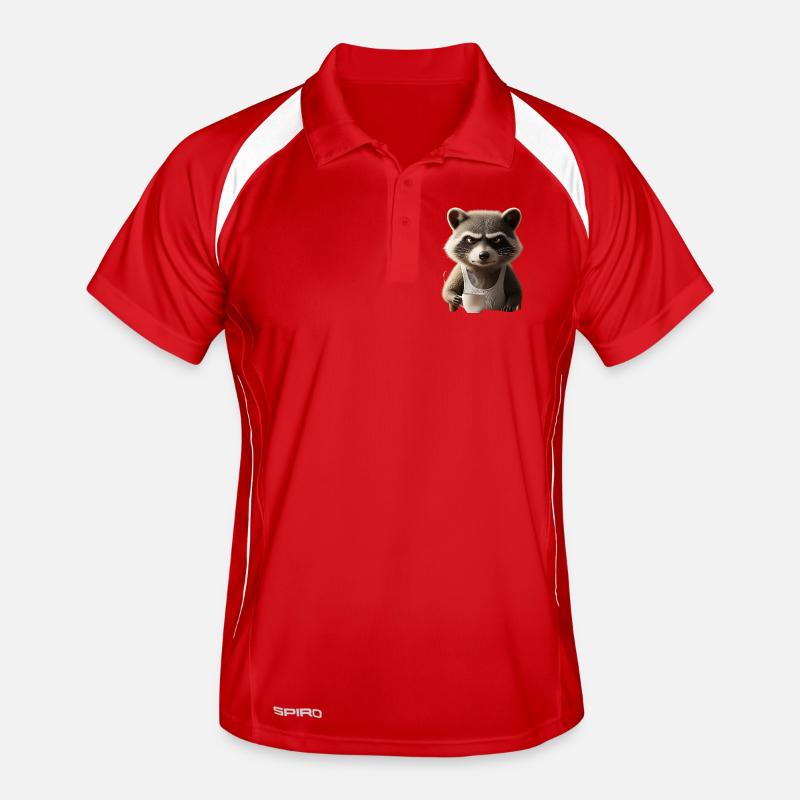 Grumpy Waschbär mit Kaffee – Morgenmuffel Design Polo respirant Homme