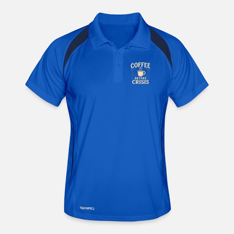 Coffee Before Crisis Illustration Men's Polo breathable