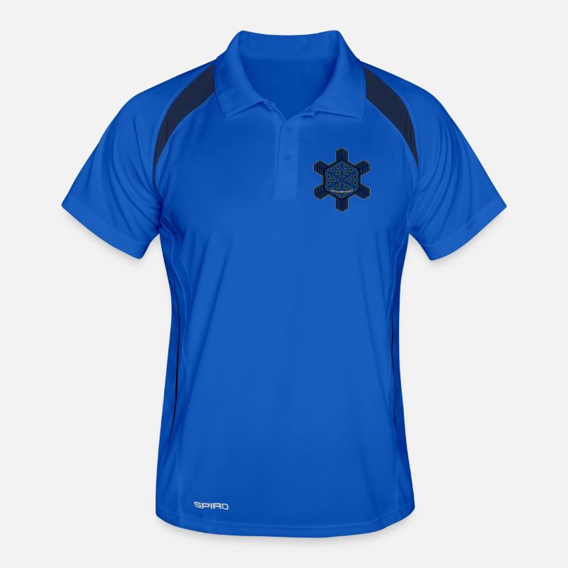 Expérience d’évolution fractale Mandala Psytrance Goa - Polo respirant Homme - bleu roi/marine