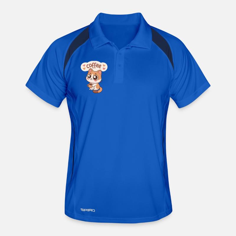 Chat Café Kawaii Doux Polo respirant Homme