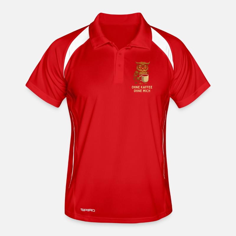 Nodding owl with coffee Men's Polo breathable