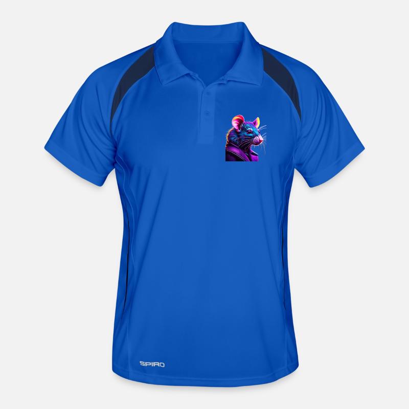 Neon Ratte im Lederjacke Männer Polo atmungsaktiv