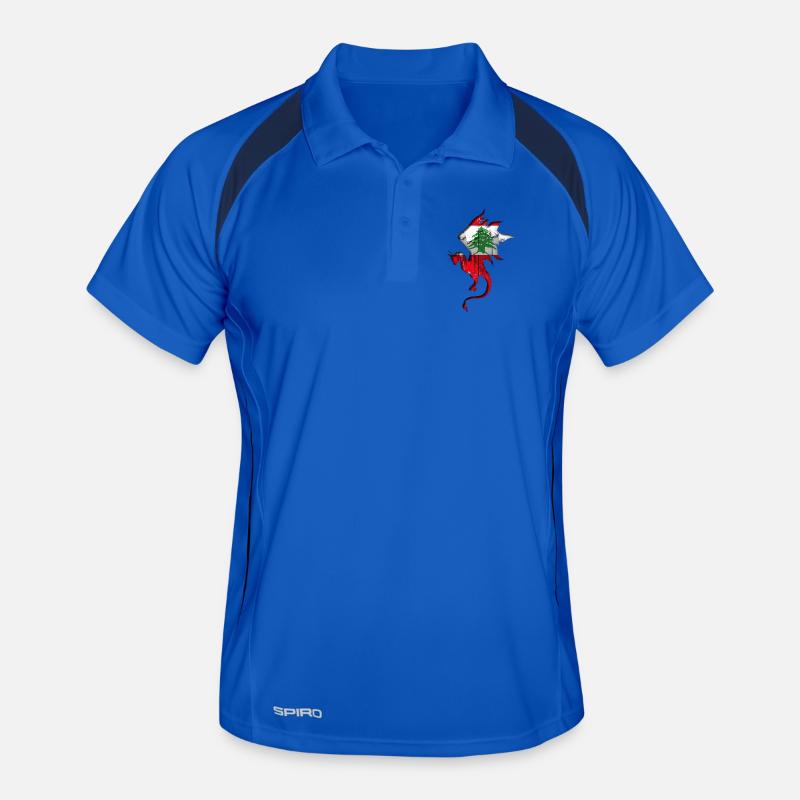 Drapeau du Liban - Liban - Silhouette de dragon Polo respirant Homme