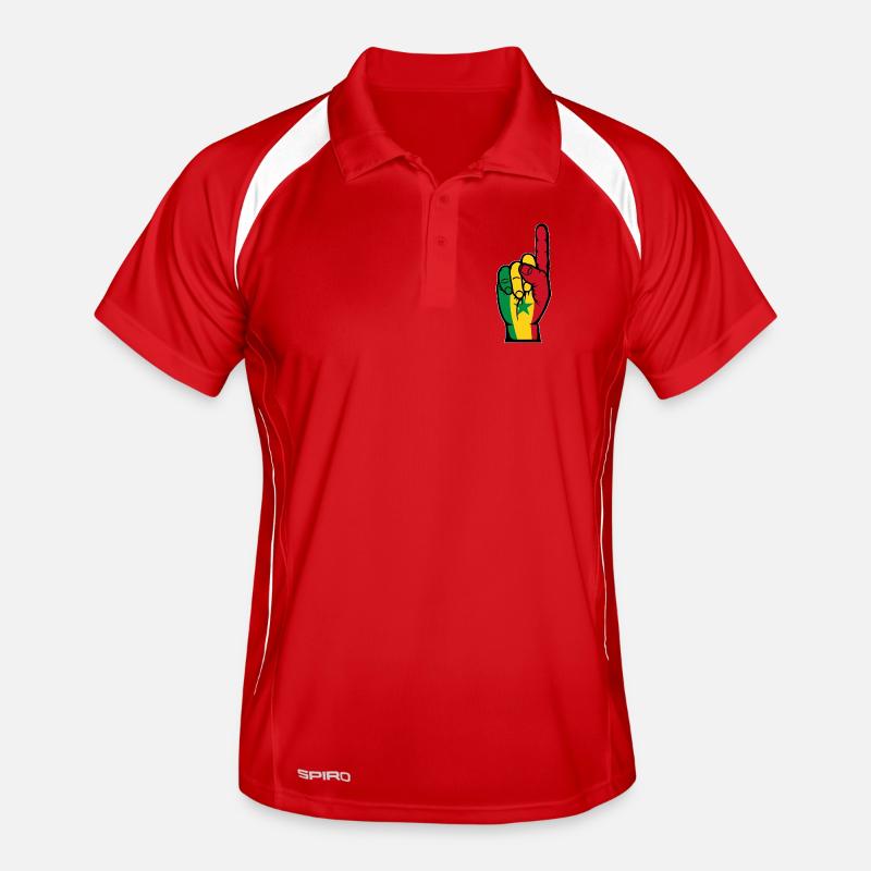 Senegal Flagge Hand Männer Polo atmungsaktiv
