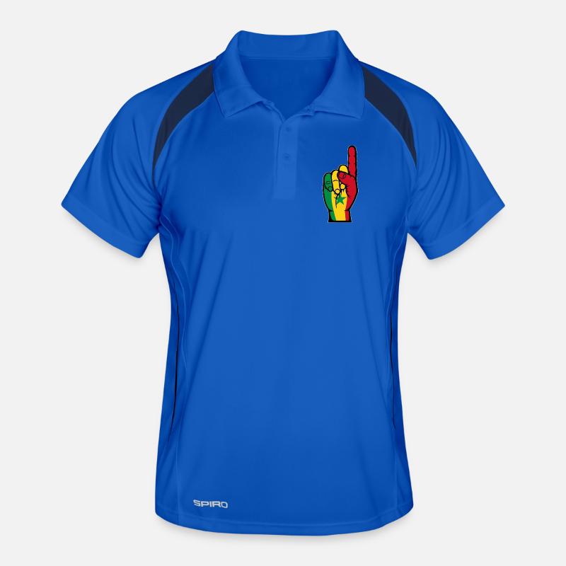 Main du drapeau du Sénégal Polo respirant Homme