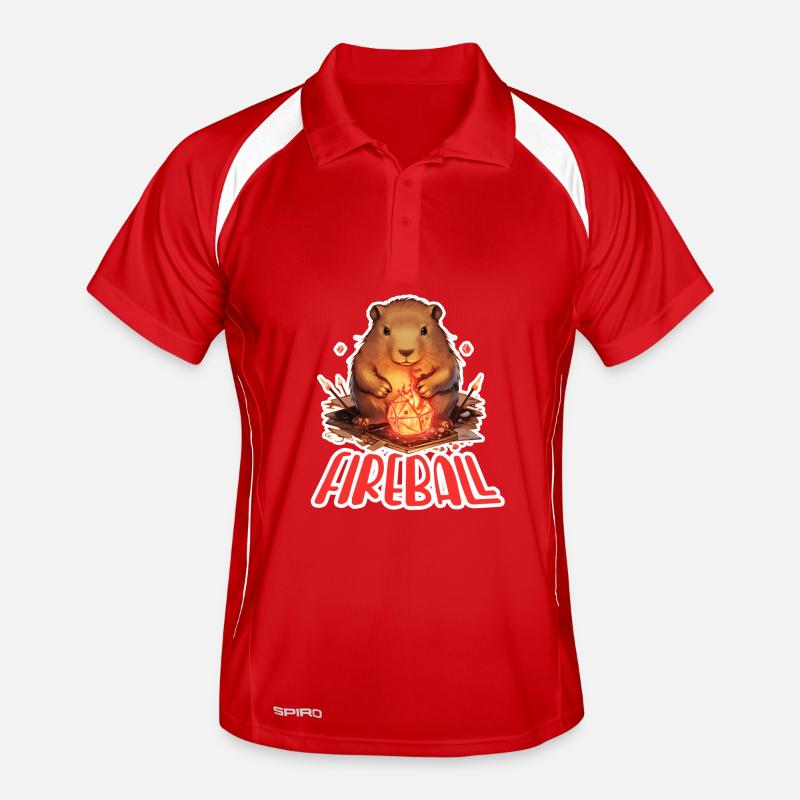 Capybara Mage – Fireball RPG Design Men's Polo breathable