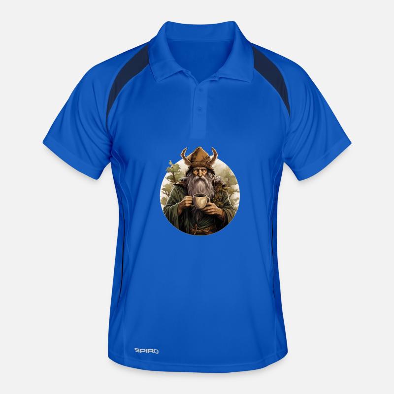 Druide Mit Kaffee Fantasy RPG Shirt Männer Polo atmungsaktiv