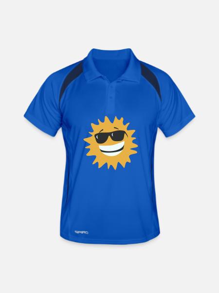 Sunburst lächelt mit Sonnenbrille - Männer Polo atmungsaktiv - Königsblau/Navy - Vorne