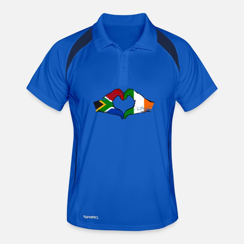 Afrique du Sud Drapeau Irlande mains forme de cœur utilisé Polo respirant Homme