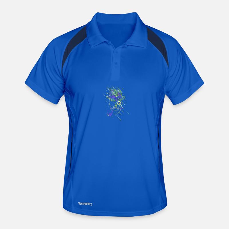 Glowing graffiti neon skull Men's Polo breathable