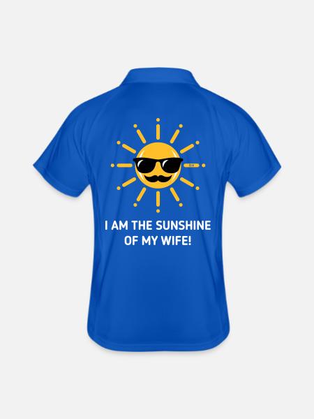 I Am The Sunshine Of My Wife! (Ehemann / 3C White) - Männer Polo atmungsaktiv - Königsblau/Navy - Hinten