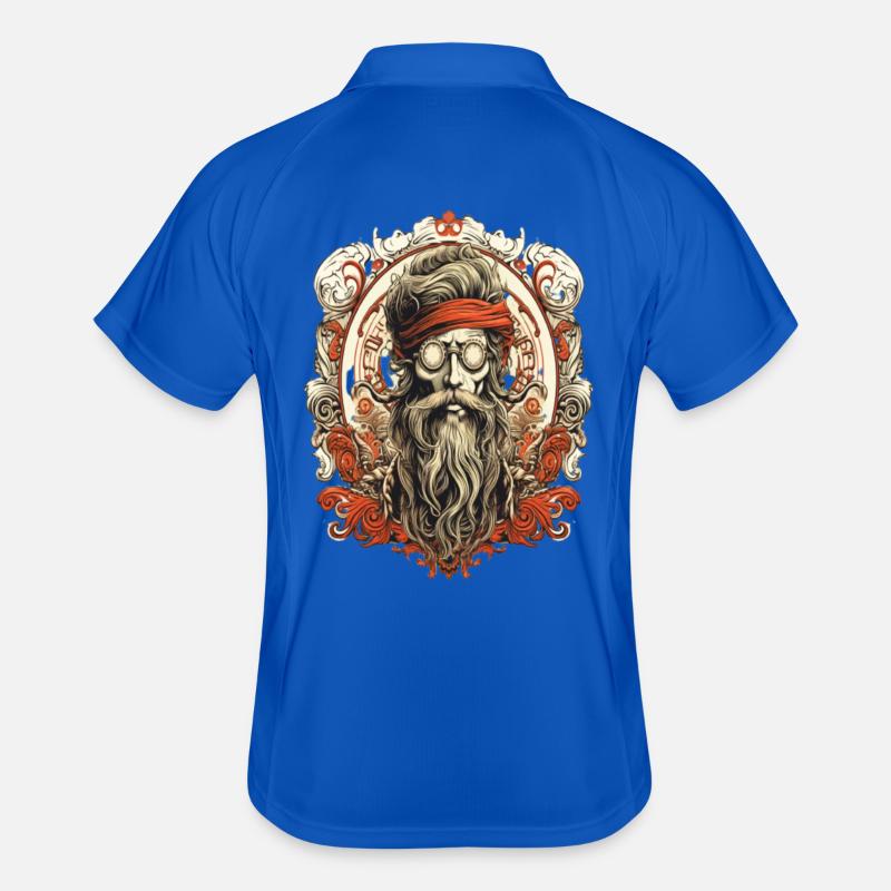 Retro Ghost Hunter TattooDesign - Men's Polo breathable - royal/navy