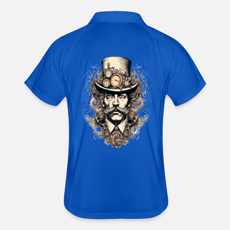 Steampunk Gentleman mit Uhren Männer Polo atmungsaktiv
