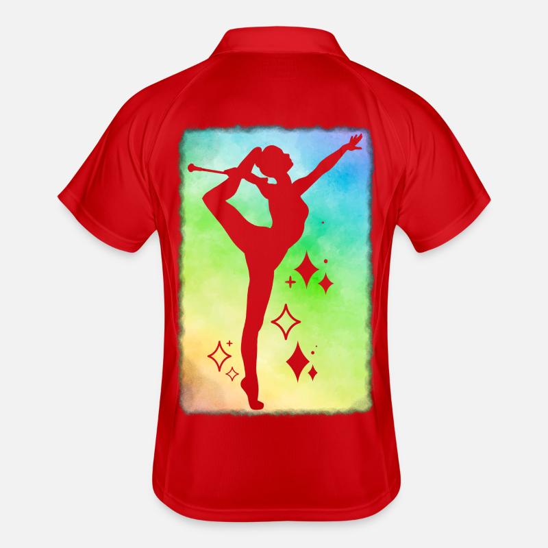 Twirleuse raindow background Polo respirant Homme