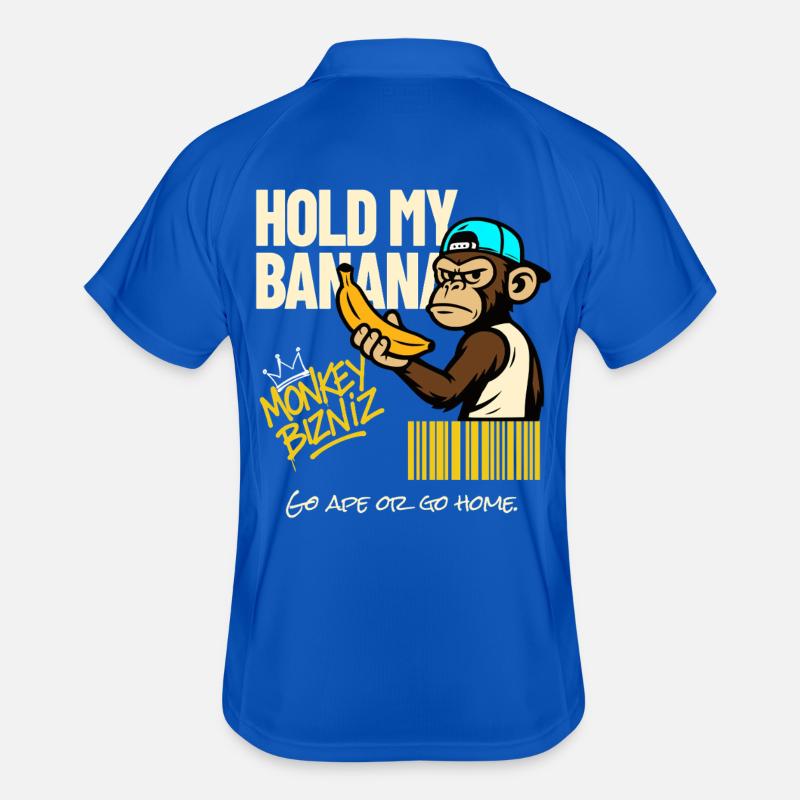 Monkey Banan Humor Design Männer Polo atmungsaktiv