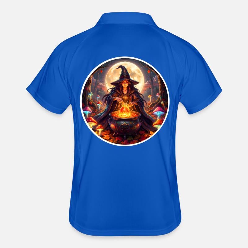 Moonlit Witch Cauldron Magic Men's Polo breathable