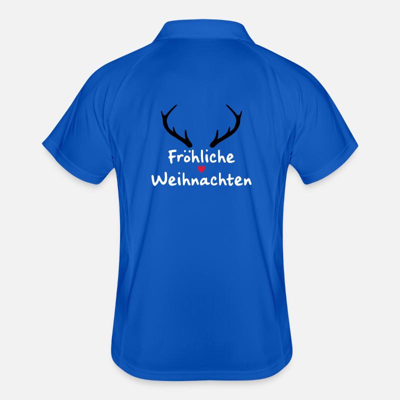 Fröhliche Weihnachten Fest der Liebe Herz Geweih Männer Polo atmungsaktiv