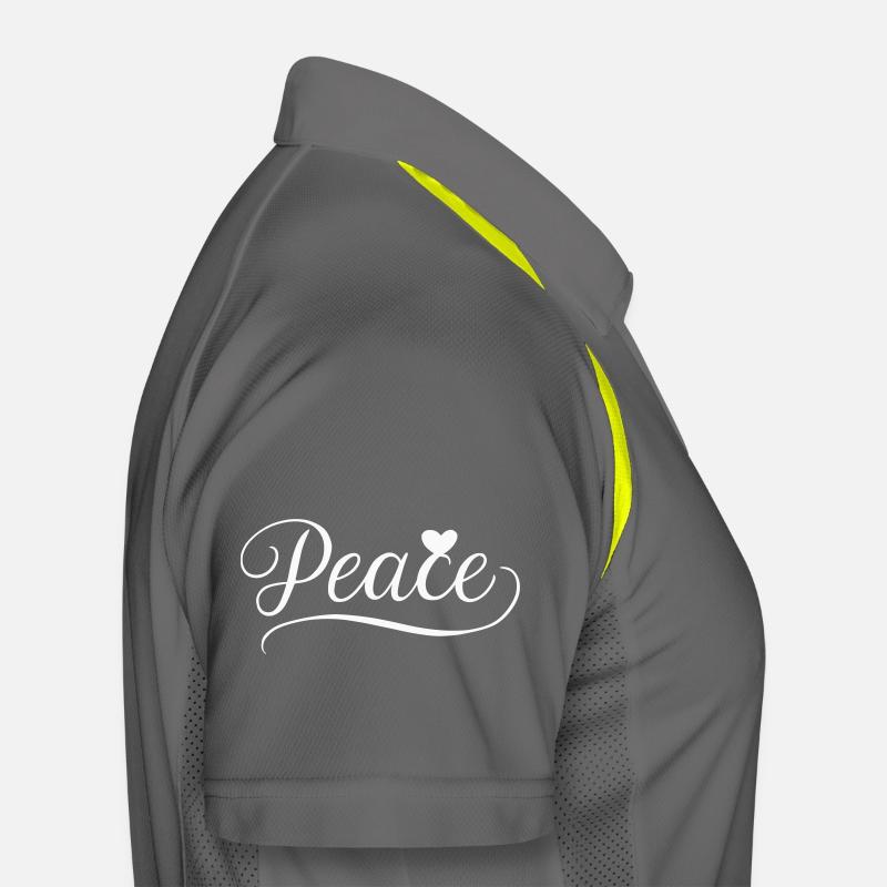 Peace - Peace with Heart Handwriting Illustration Men's Polo breathable