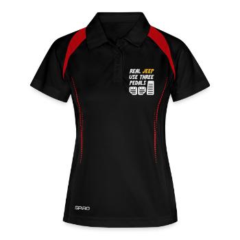 Les vraies Jeeps utilisent trois pédales - Polo respirant Femme - noir/rouge - Devant