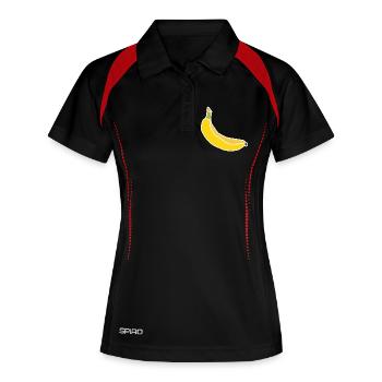 Yellow Banana – Minimalist Fruity Illustration - Women's Polo breathable - black/red - Front