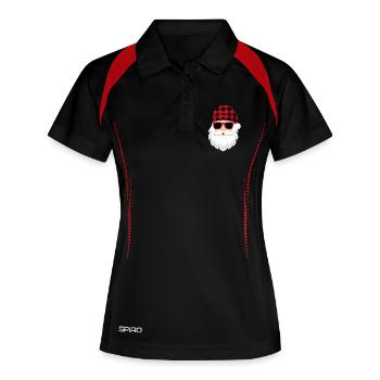 Humour Noël Homme Père Noel - Polo respirant Femme - noir/rouge - Devant