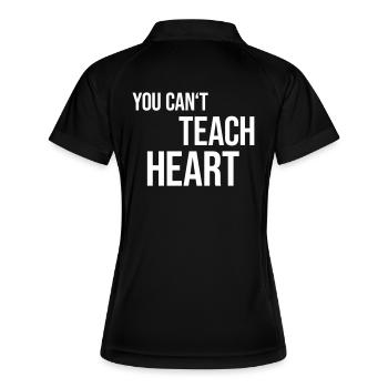 You Can't Teach Heart - Frauen Polo atmungsaktiv - Schwarz/Rot - Hinten