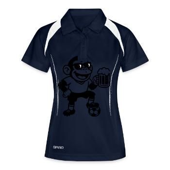 Bière Monkey Footballer - Polo respirant Femme - marine/blanc - Devant