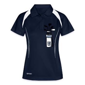 Golf Tasche Design - Frauen Polo atmungsaktiv - Navy/Weiß - Vorne