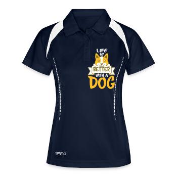 better with a dog - Women's Polo breathable - navy/white - Front