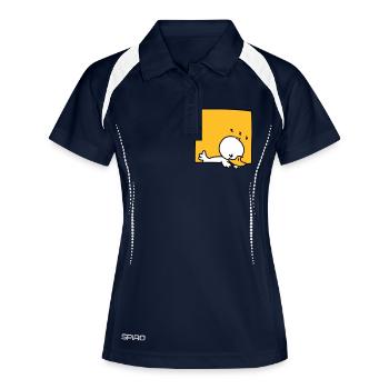 little duck sleeping (3 colors) - Polo respirant Femme - marine/blanc - Devant